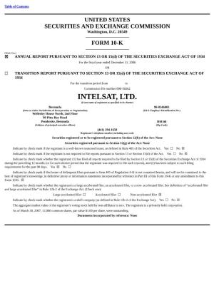 INTELSAT, LTD. (Exact Name of Registrant As Specified in Its Charter)