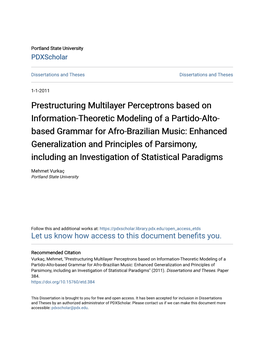 Prestructuring Multilayer Perceptrons Based on Information-Theoretic