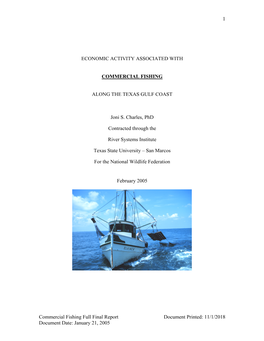 Commercial Fishing Full Final Report Document Printed: 11/1/2018 Document Date: January 21, 2005 2