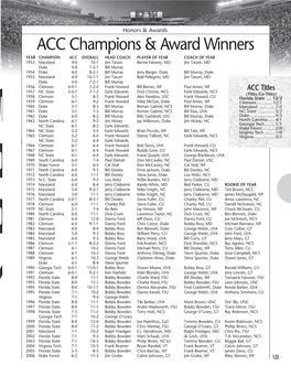 ACC Champions & Award Winners