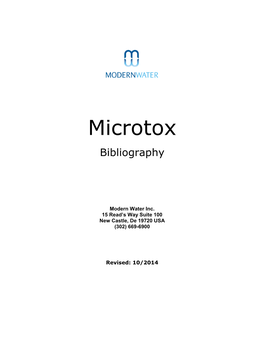 Microtox Bibliography