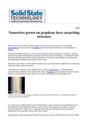 Nanowires Grown on Graphene Have Surprising Structure
