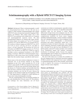 Scintimammography with a Hybrid SPECT/CT Imaging System