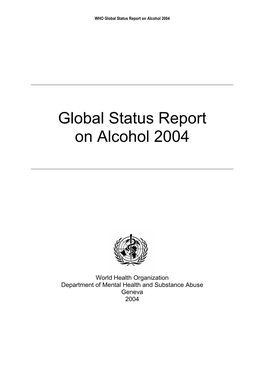 Global Status Report on Alcohol 2004