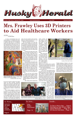 Mrs. Frawley Uses 3D Printers to Aid Healthcare Workers