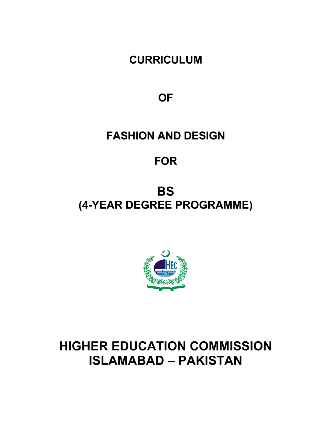 Curriculum of Fashion and Design