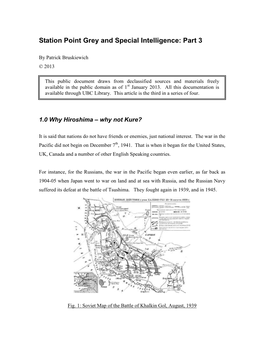 Station Point Grey and Special Intelligence: Part 3