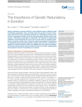 The Importance of Genetic Redundancy in Evolution