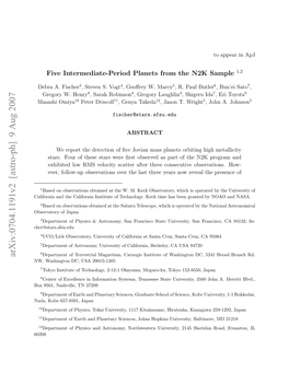 Five Intermediate-Period Planets from the N2K Sample