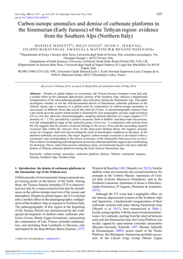 Carbon-Isotope Anomalies and Demise of Carbonate Platforms in the Sinemurian (Early Jurassic) of the Tethyan Region: Evidence from the Southern Alps (Northern Italy)