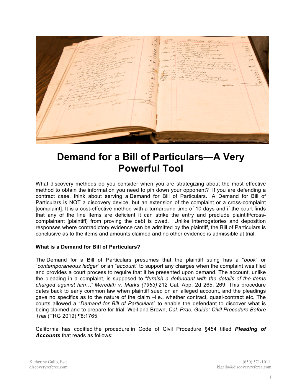 effect of a bill of particulars