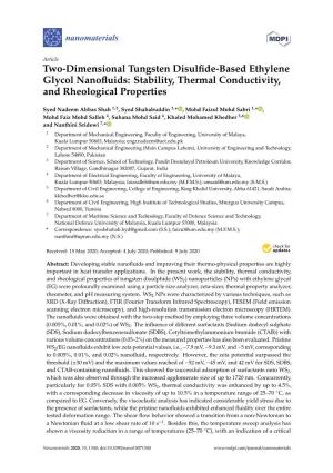Stability, Thermal Conductivity, and Rheological Properties