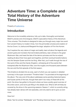 A Complete and Total History of the Adventure Time Universe