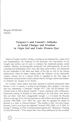 Turgenev's and Conracts Attitudes to Social Changes and Freedom In