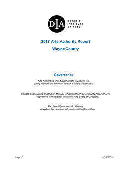 Wayne 2017 Arts Authority Report