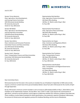 B20 Letter to Legislative Chairs