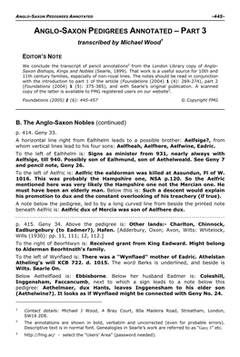 Anglo-Saxon Pedigrees Annotated -445