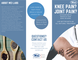 KNEE PAIN? Address Hundreds of Health Learn More Conditions