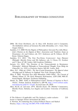 Bibliography of Works Consulted