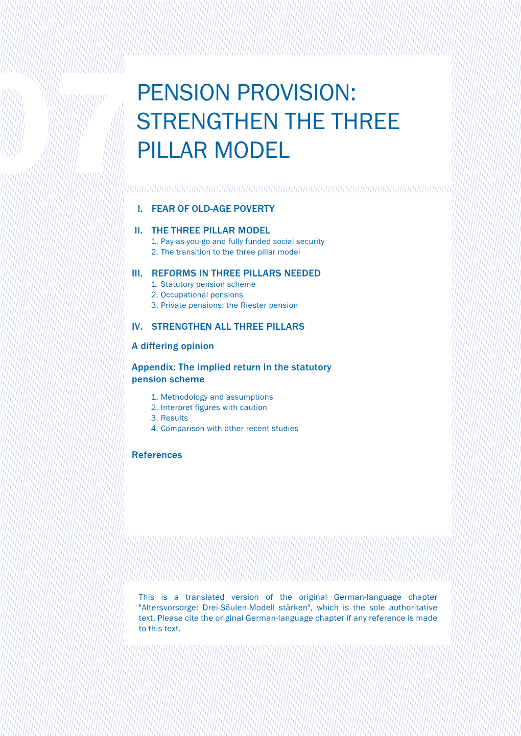 Chapter 7: Pension Provision: Strengthen the Three Pillar Model
