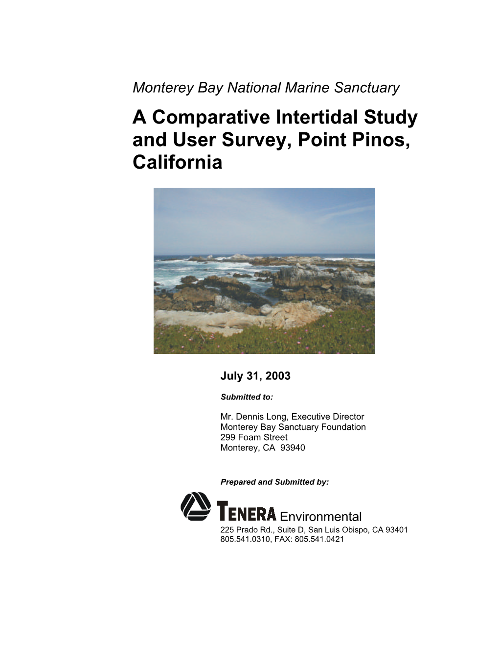 A Comparative Intertidal Study and User Survey, Point Pinos, California