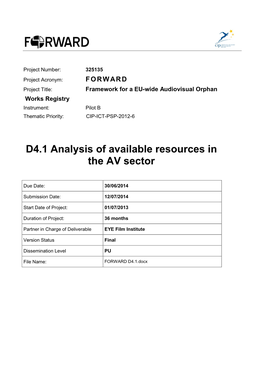 D4.1 Analysis of Available Resources in the AV Sector