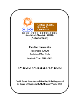 Humanities Program: B.M.M