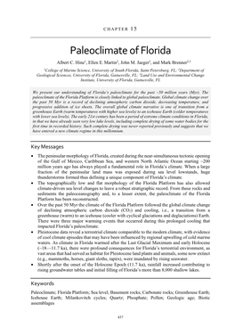 Paleoclimate of Florida Albert C