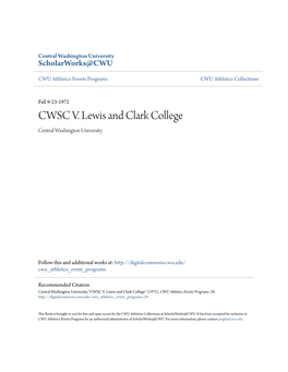 CWSC V. Lewis and Clark College Central Washington University