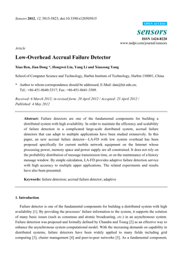 Low-Overhead Accrual Failure Detector
