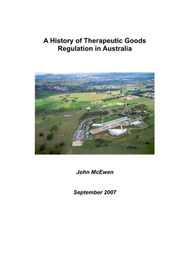 A History of Therapeutic Goods Regulation in Australia