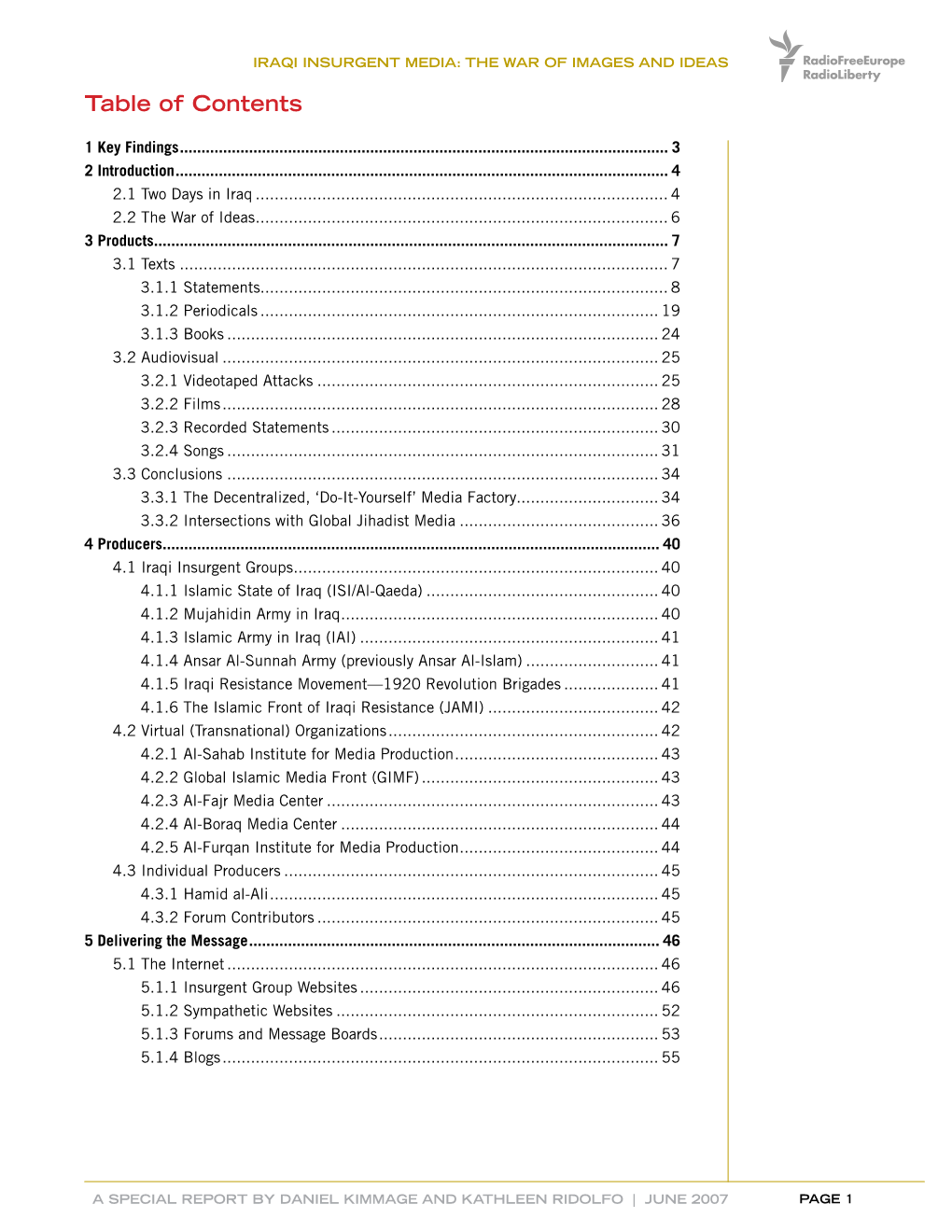 Table of Contents