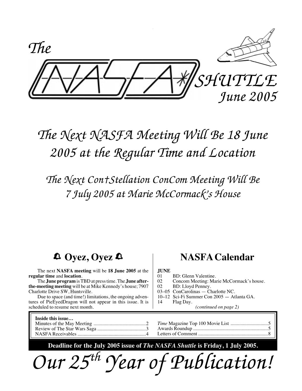 NASFA 'Shuttle' Jun 2005