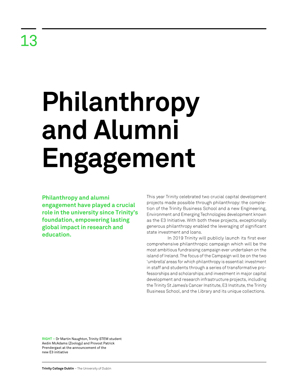 Philanthropy and Alumni Engagement