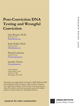Post-Conviction DNA Testing and Wrongful Conviction