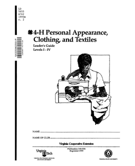 Clothing, Artd Textiles Leader's Guide Levels I-IV
