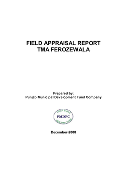 Field Appraisal Report Tma Ferozewala