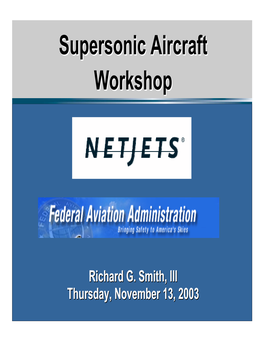 Supersonic Aircraft Workshop