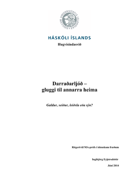 Darraðarljóð – Gluggi Til Annarra Heima