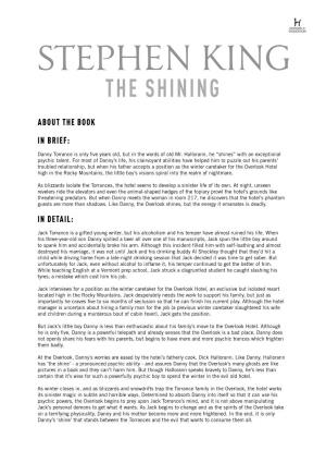 THE SHINING FONT: Anavio Regular ( Nthets.Com) SHINING About the Book About the Book in Brief