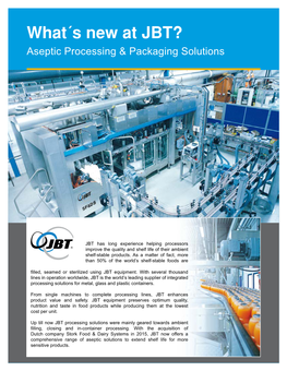 JBT Aseptic Processing & Packaging Solutions