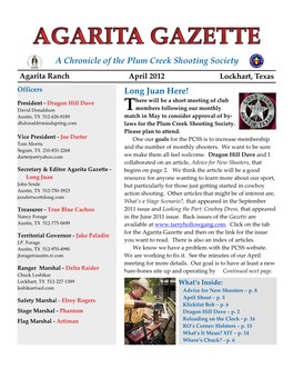 A Chronicle of the Plum Creek Shooting Society Long Juan Here!