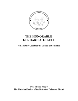 The Honorable Gerhard A. Gesell