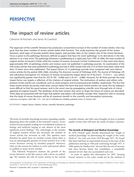 The Impact of Review Articles Catherine M Ketcham and James M Crawford