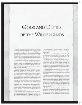 Gods and Deities of the Wilderlands