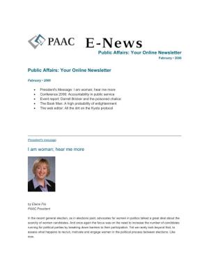 PAAC E-News, February • 2006