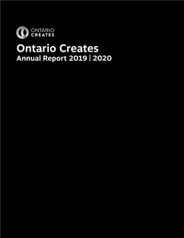 Ontario Creates Annual Report 2019