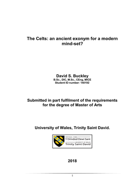 The Celts: an Ancient Exonym for a Modern Mind-Set?