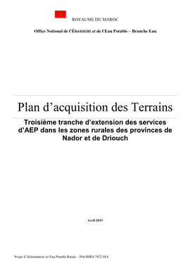 Plan D'acquisition Des Terrains Troisième Tranche D'extension Des