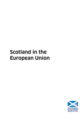 Scotland in the European Union Table of Contents